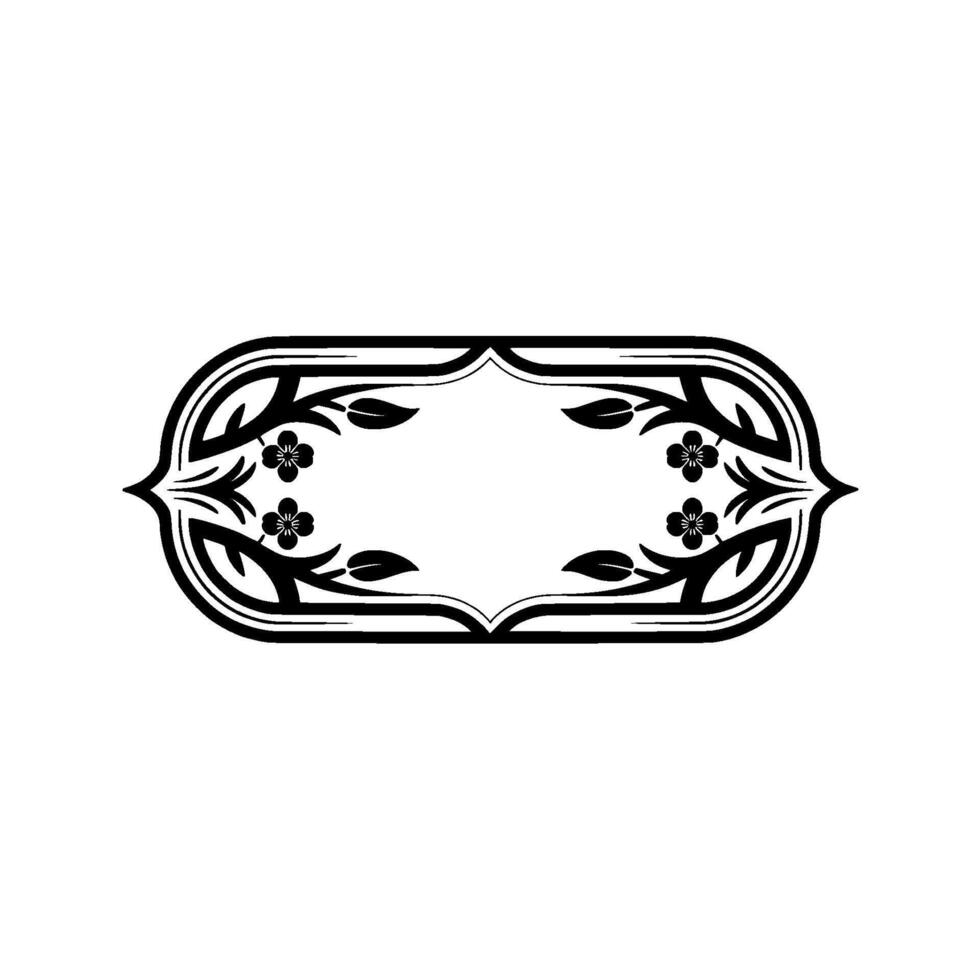 Elegant Floral Frame , Black and White, Modern vector