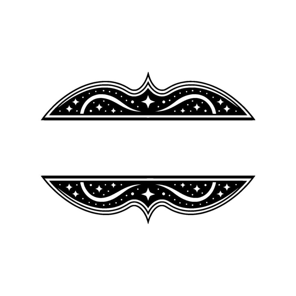 Elegant Black White Frame with Stars and Dots - Decorative Border vector