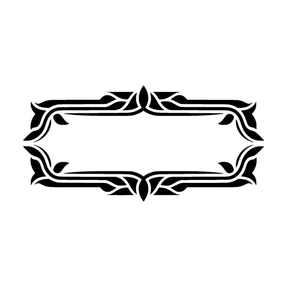 Elegant Black Floral Frame on, White Decorative Element vector