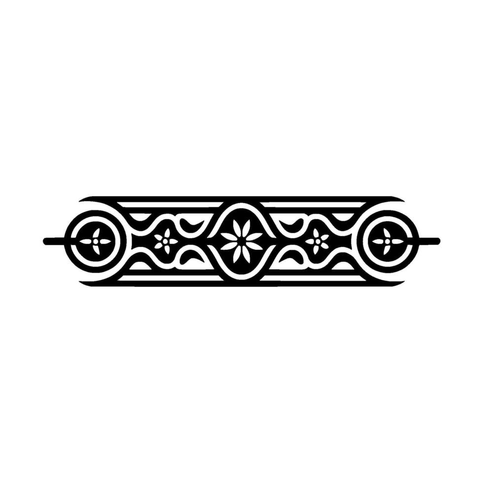 Decorative Floral Border Element - in Black and White vector