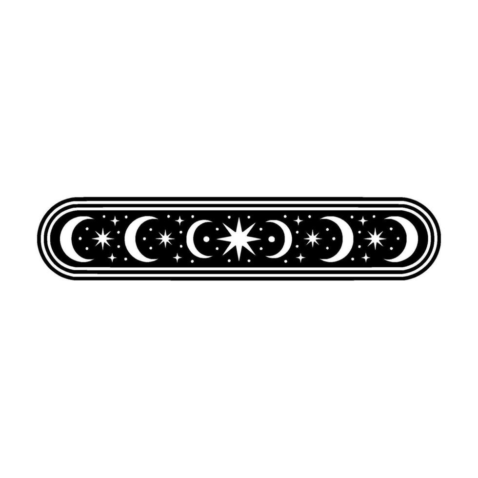 Celestial Banner Crescent Moons and Stars, Minimalist vector