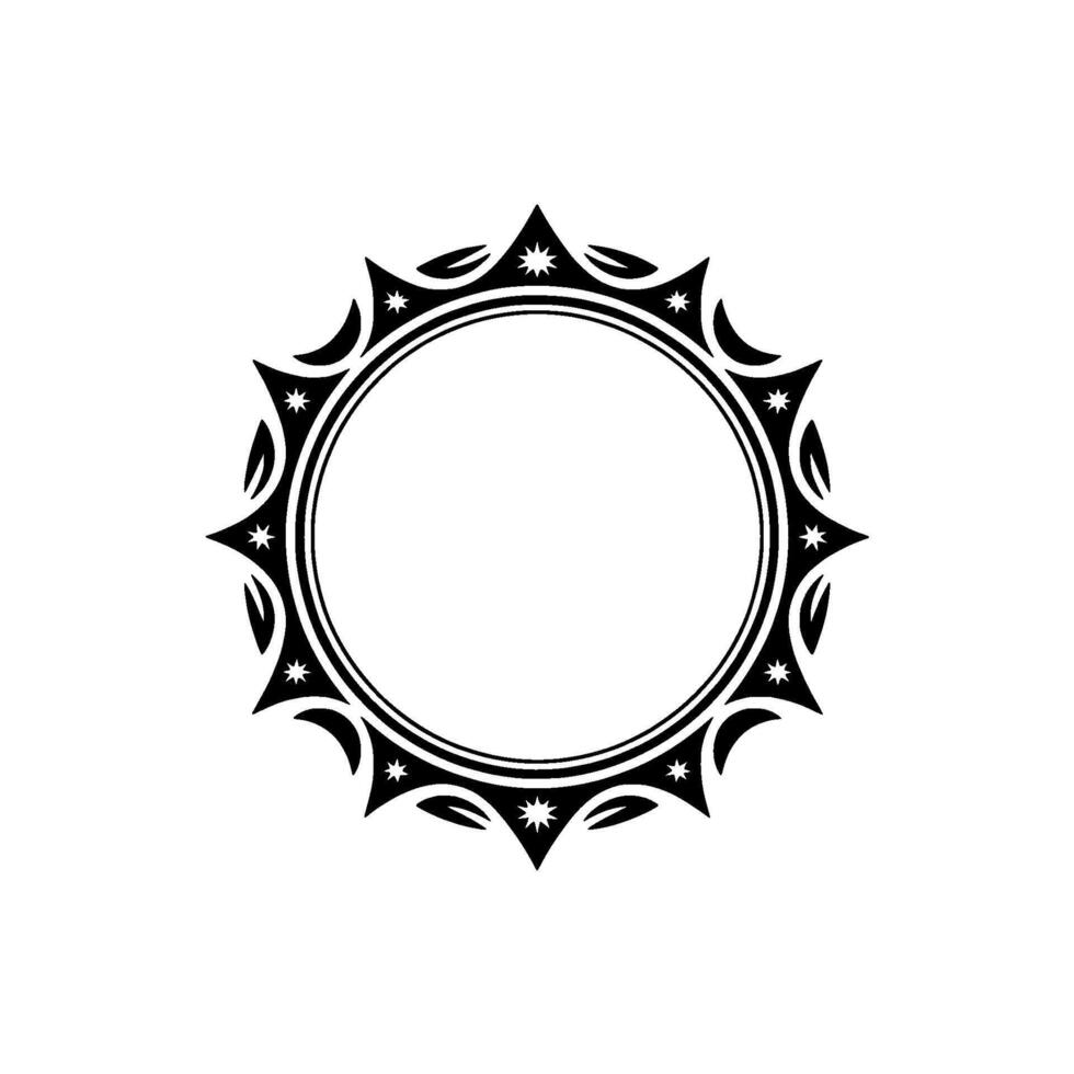 Elegant Black White Sunburst Frame Illustration vector