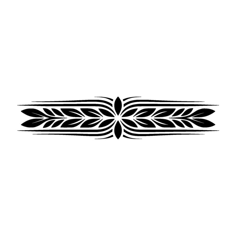 Elegant Floral Border in Black and White, Minimalist Ornament vector