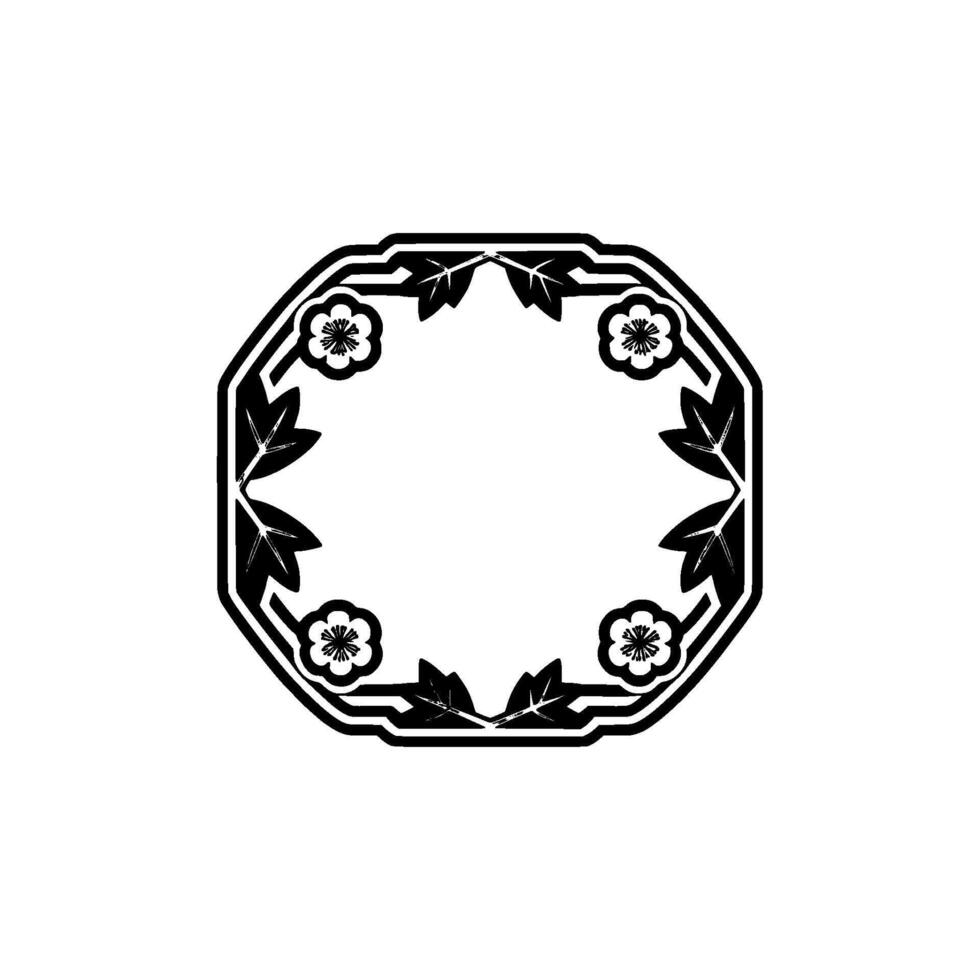 Elegant Geometric Floral Frame in Minimalist Style vector