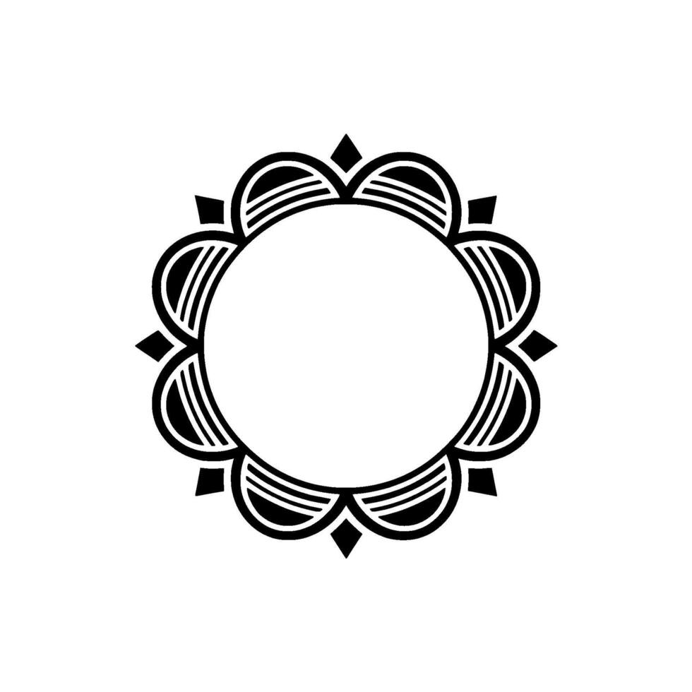 Elegant Black White Floral Frame for Logos, Invitations vector