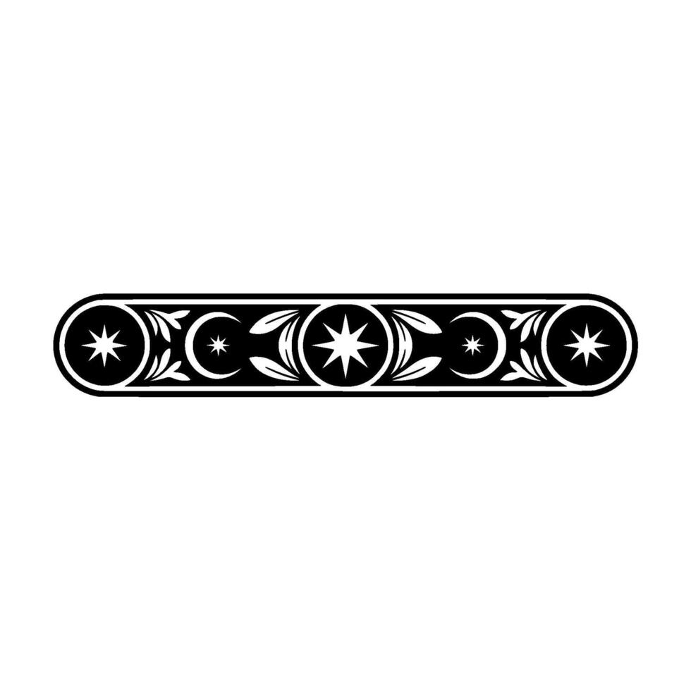 Elegant Border Stars, Crescent Moons, and Foliage vector