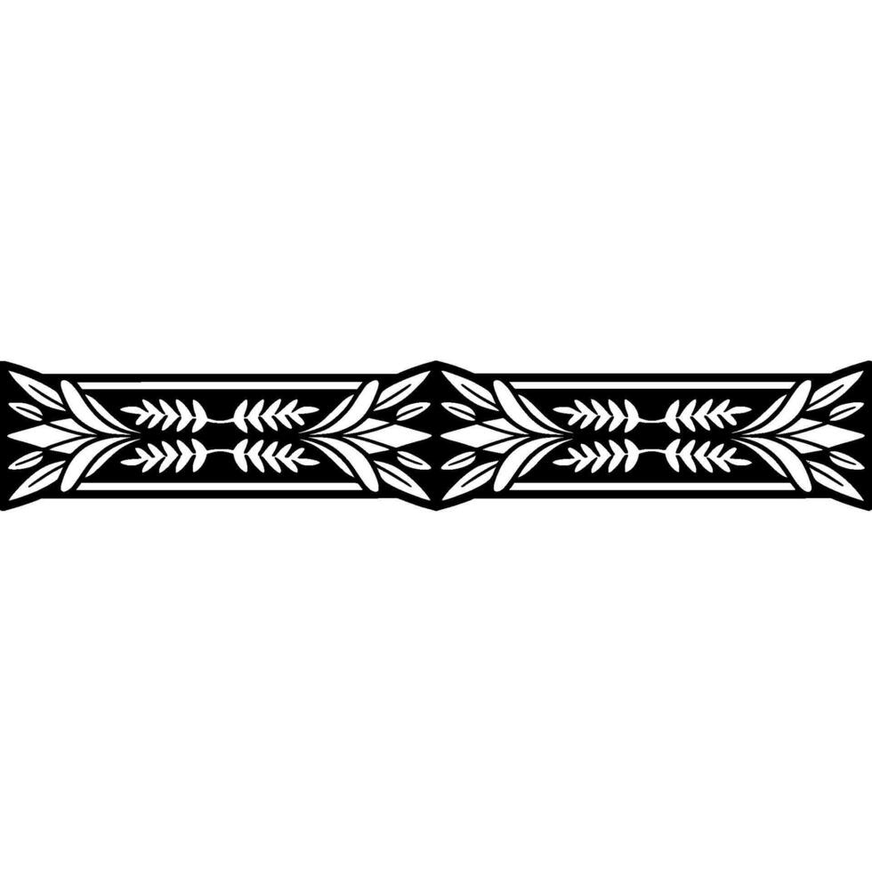 Elegant Botanical Border , , Black, White Green, Decorative Element vector