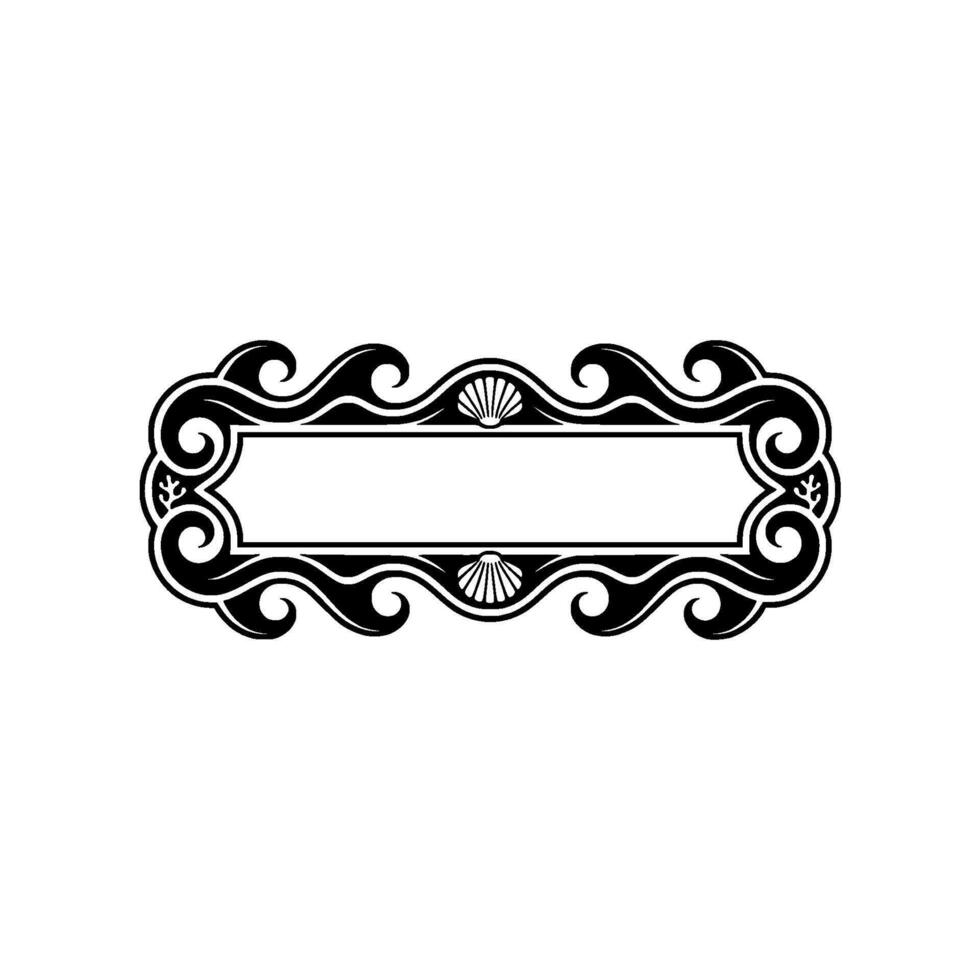 Elegant Sea-Themed Frame with Shells and Waves vector