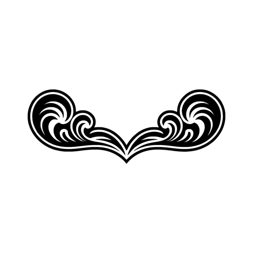 Elegant Swirl Ornament in Black White, Decorative vector