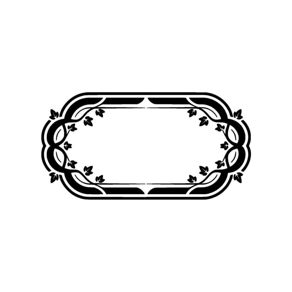Elegant Floral Frame in, Black, and White vector