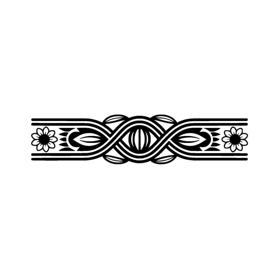 Ornamental Border with Floral Geometric Elements vector