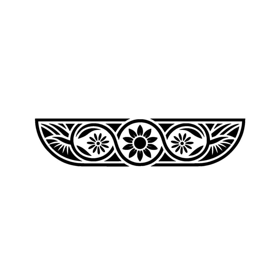 Elegant Floral Border- in, Black and, White vector