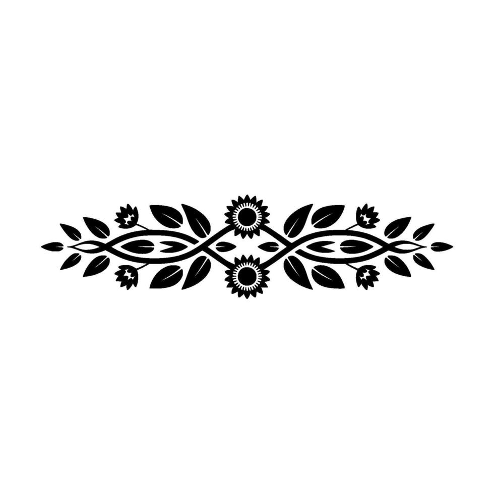 Elegant Black Floral Element on Gradient Background vector