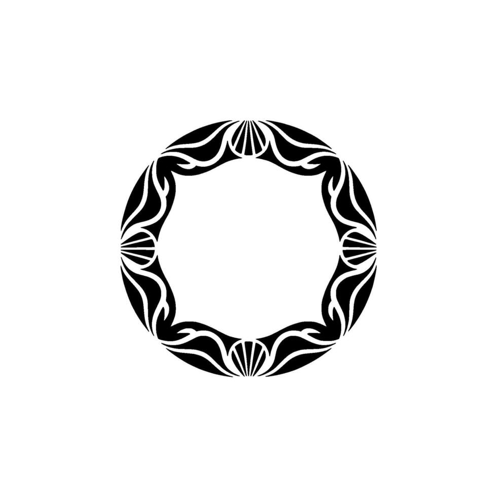 Elegant Black Floral Frame on White Decorative vector