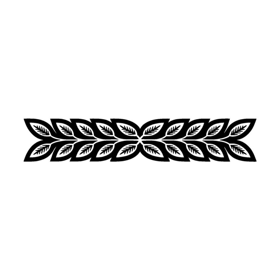 Black Leaf Border on White, , Botanical Ornament, Decorative Element vector