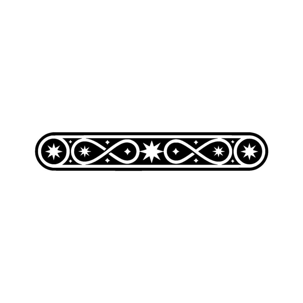 Elegant Ornamental Border with Stars Infinity Symbols vector