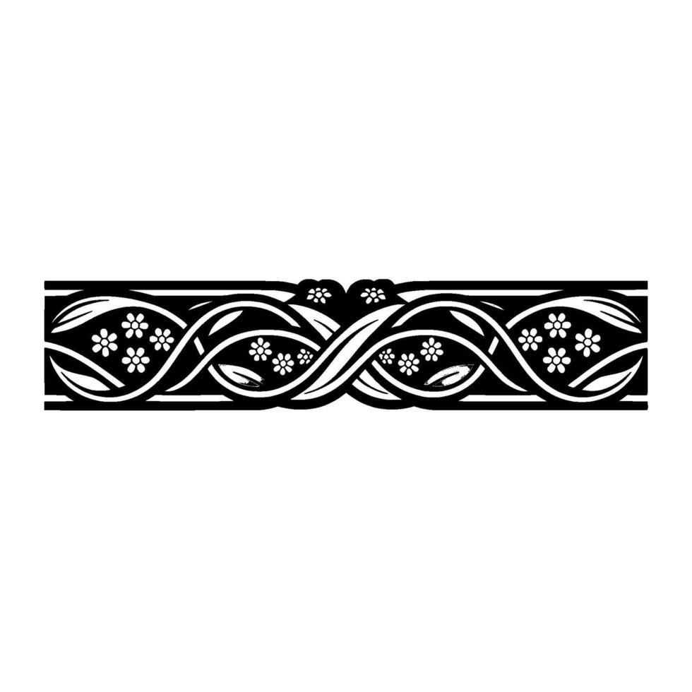 Elegant Floral, Border in Black, White, and Gray vector