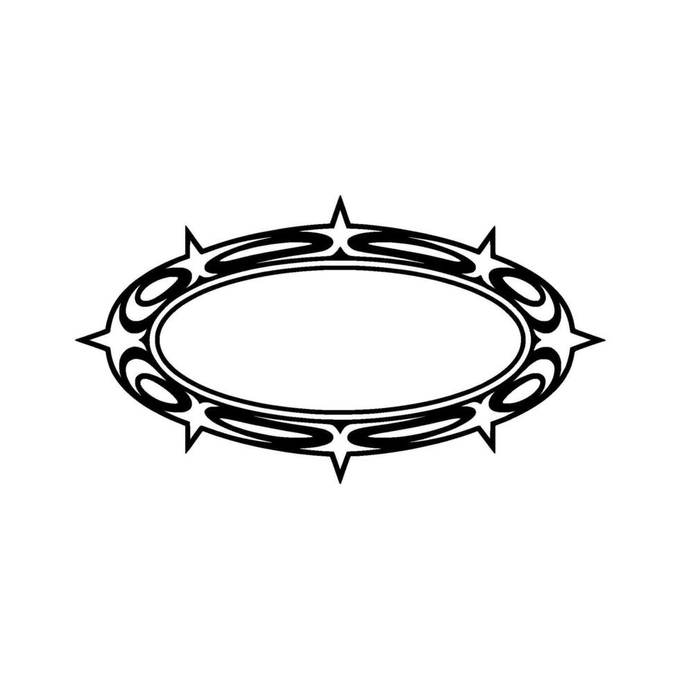 Ornate Black Outline Frame on White Background vector
