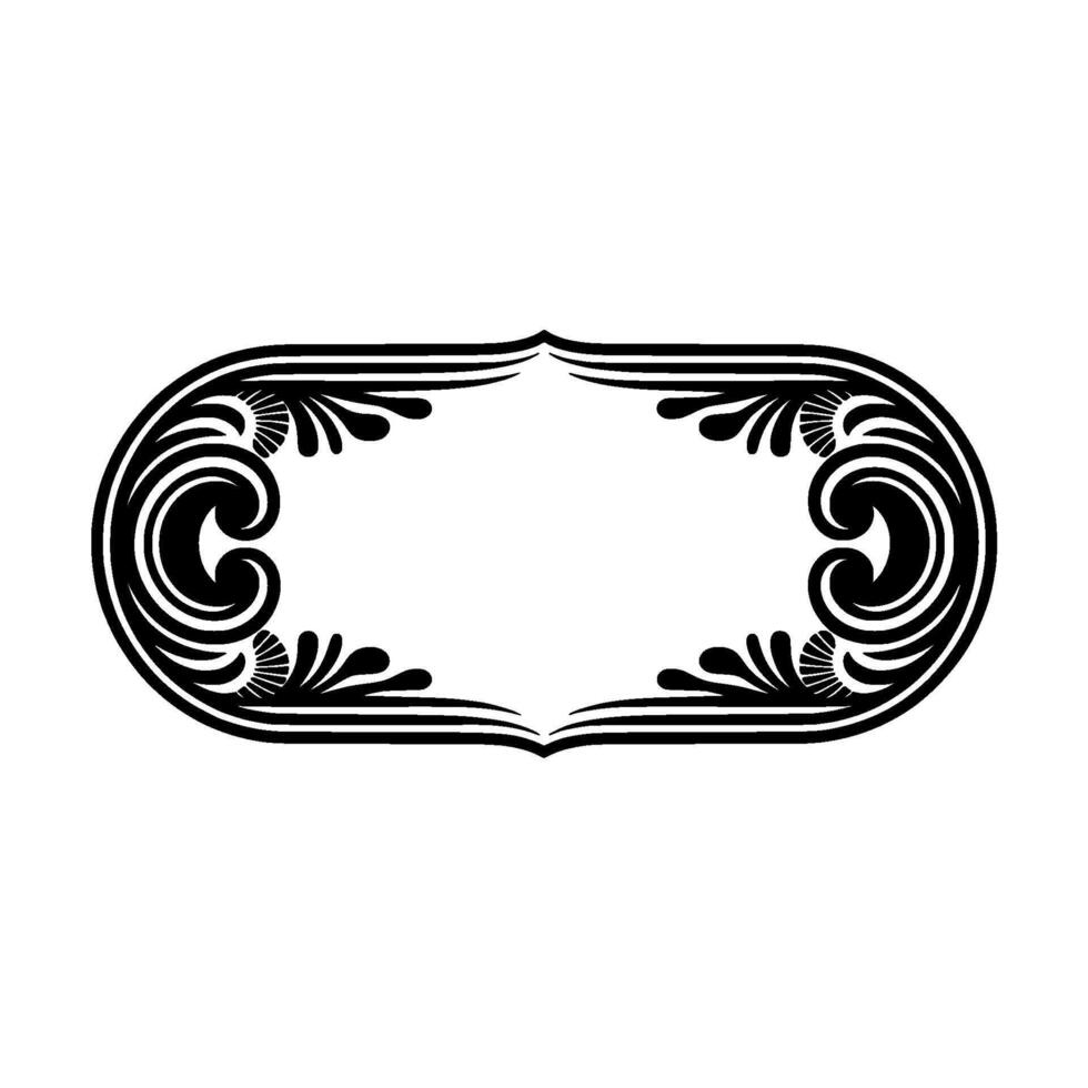 Elegant Black Ornate Frame on White vector