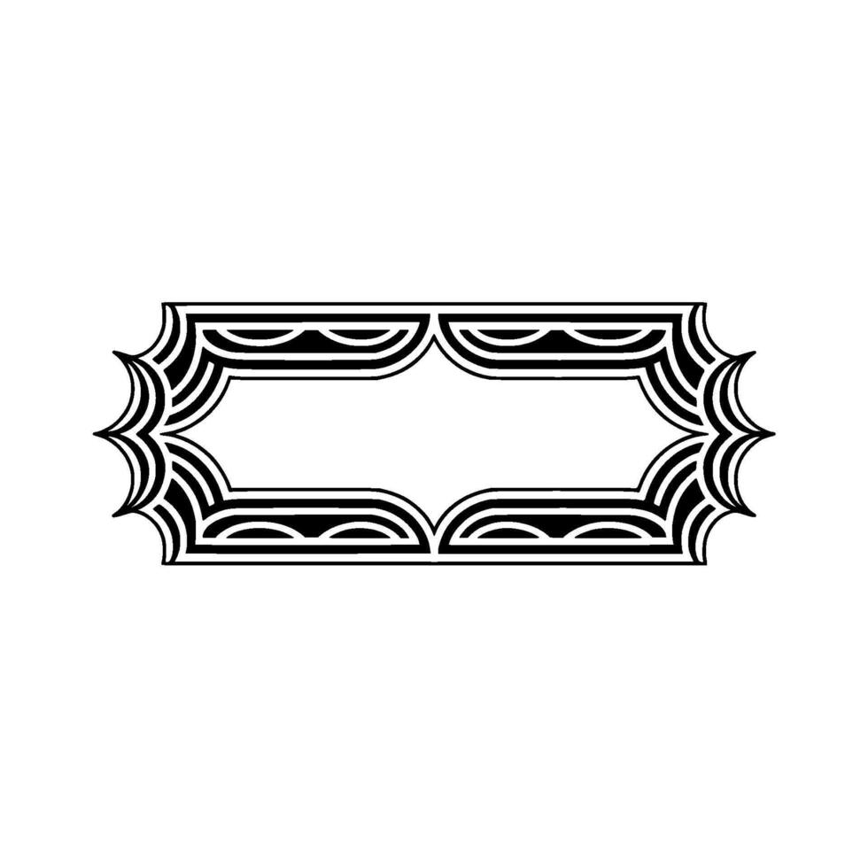 Geometric Deco Frame, Black White, Minimalist vector