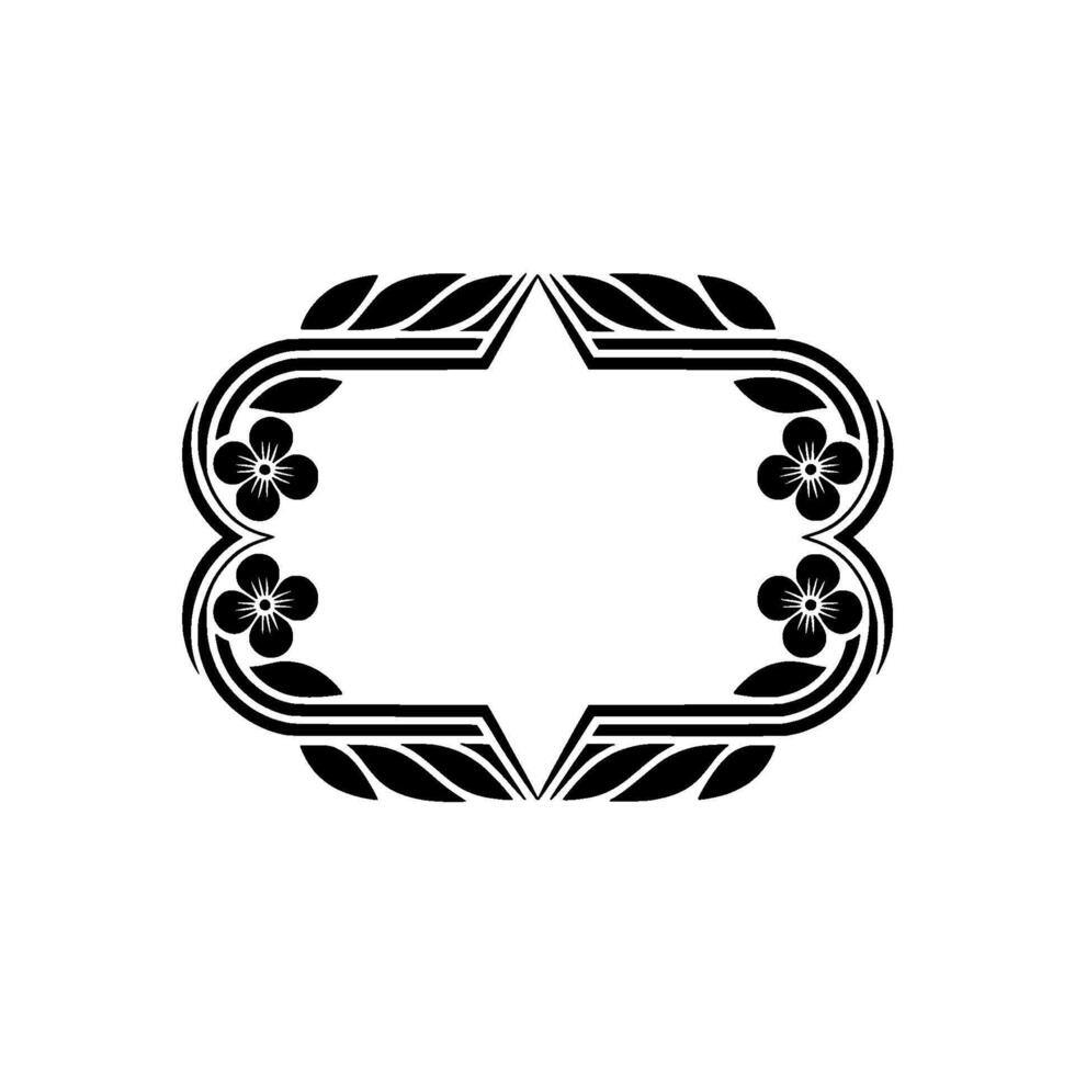 Elegant Floral, Frame in Black and White, Illustration vector