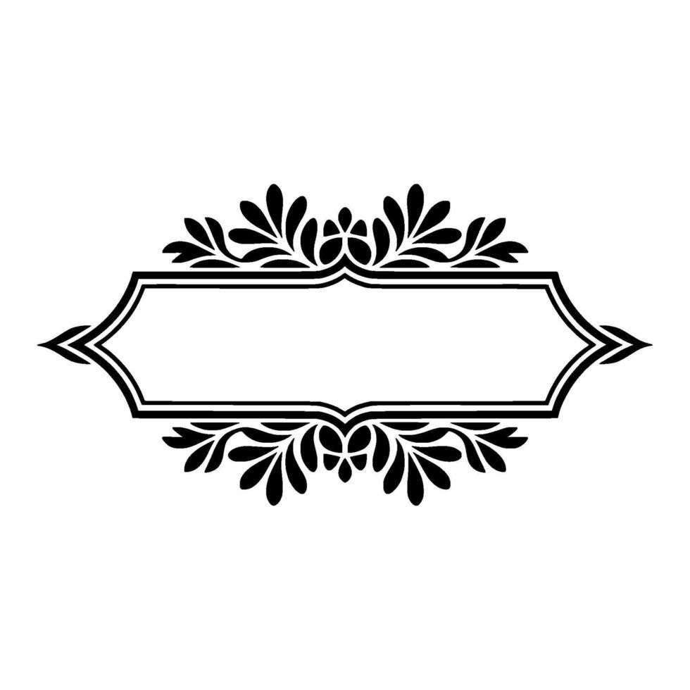 Elegant Black Floral Frame, on Light Background vector