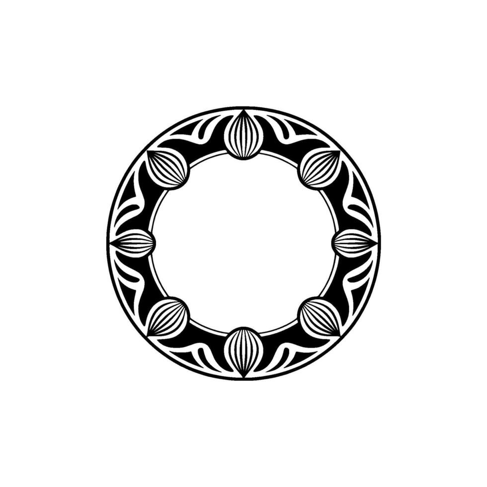 Ornamental Black and White Circle Frame - Art Deco vector