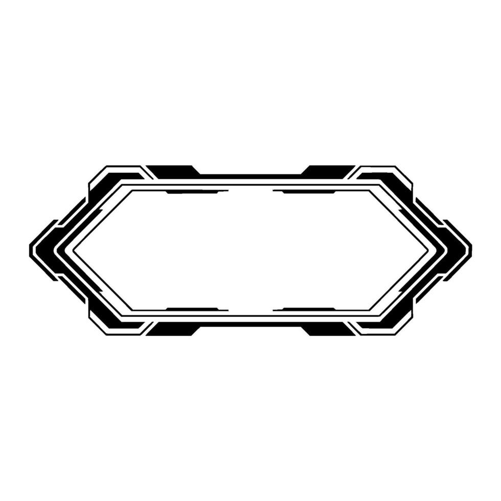 Futuristic HUD Frame in Black and White, Minimalist vector
