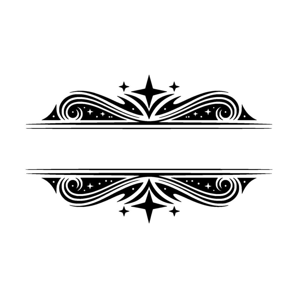 Elegant Black White Ornamental Frame - Minimalist Aesthetic vector