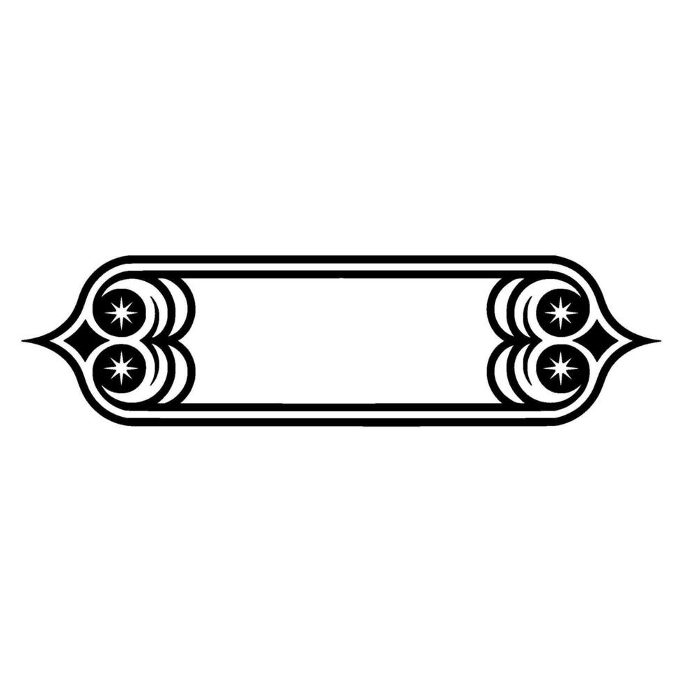 Elegant Label with Decorative Starburst Accents vector