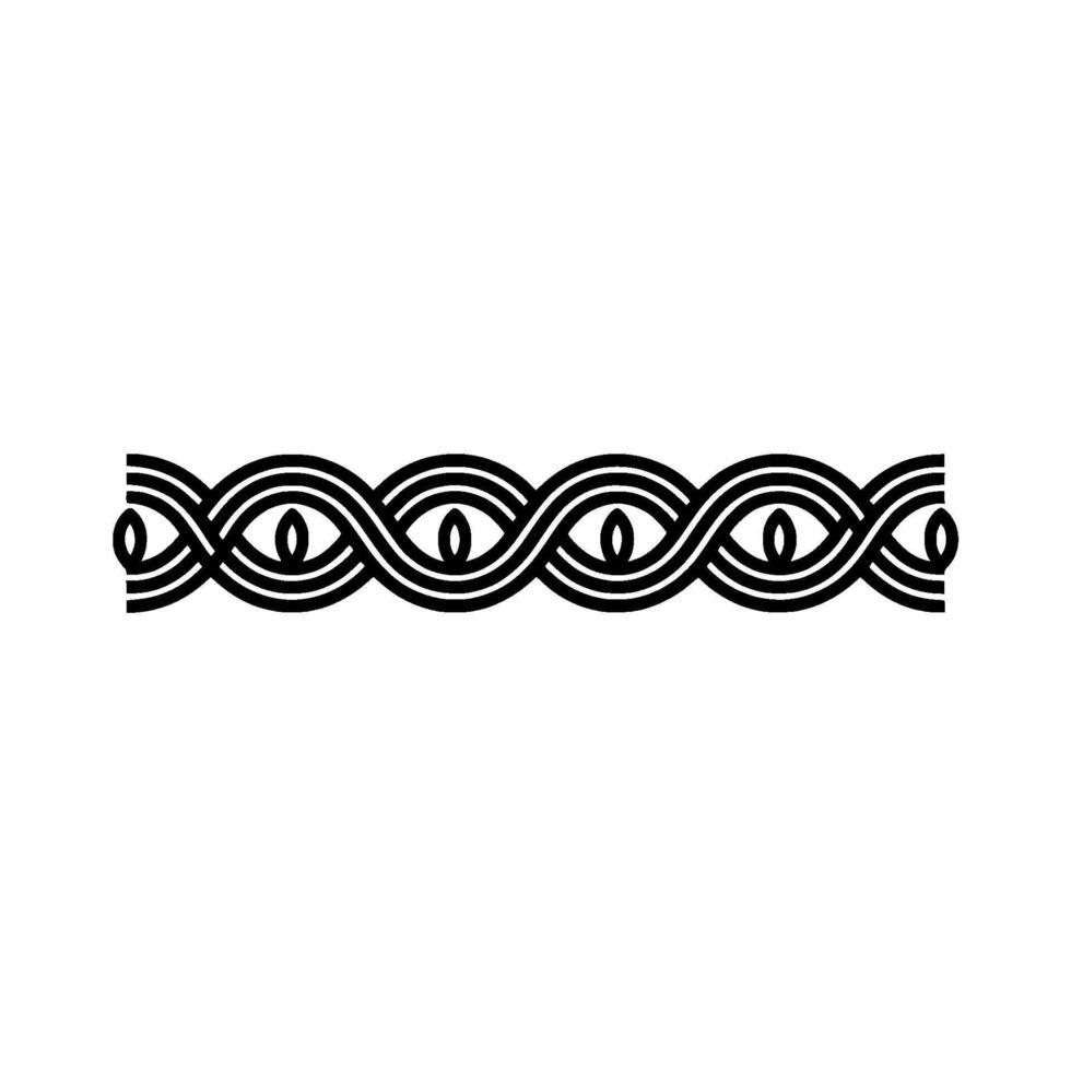Woven Eye-like Black Line Border on Gradient Background vector