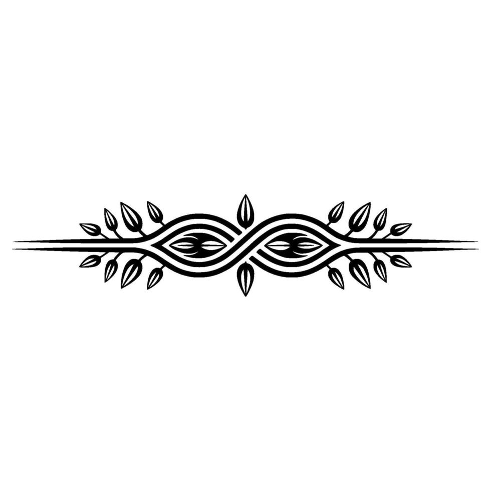 Elegant Black and White Floral Divider on White Background vector