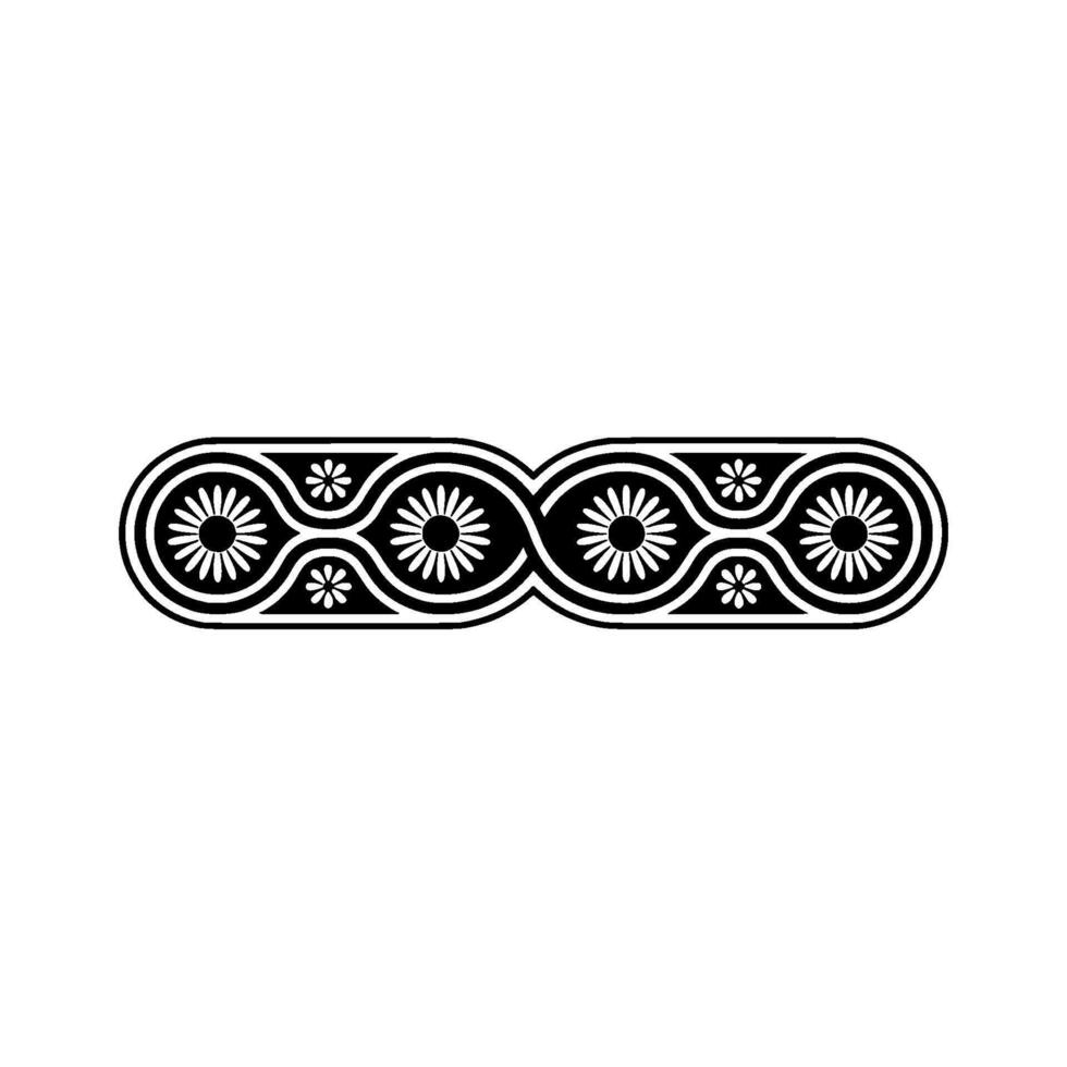 Elegant Black White Floral Border, Element vector