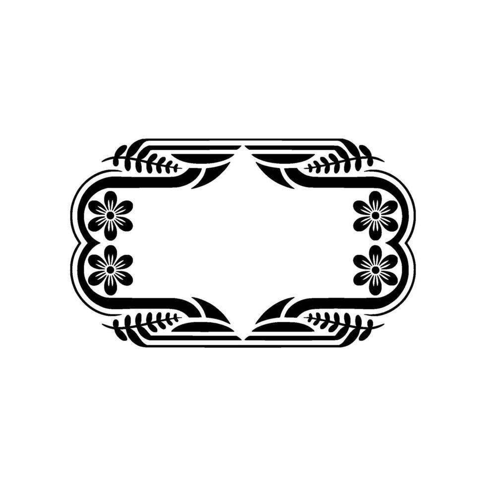 Elegant Floral, Frame in Black White vector