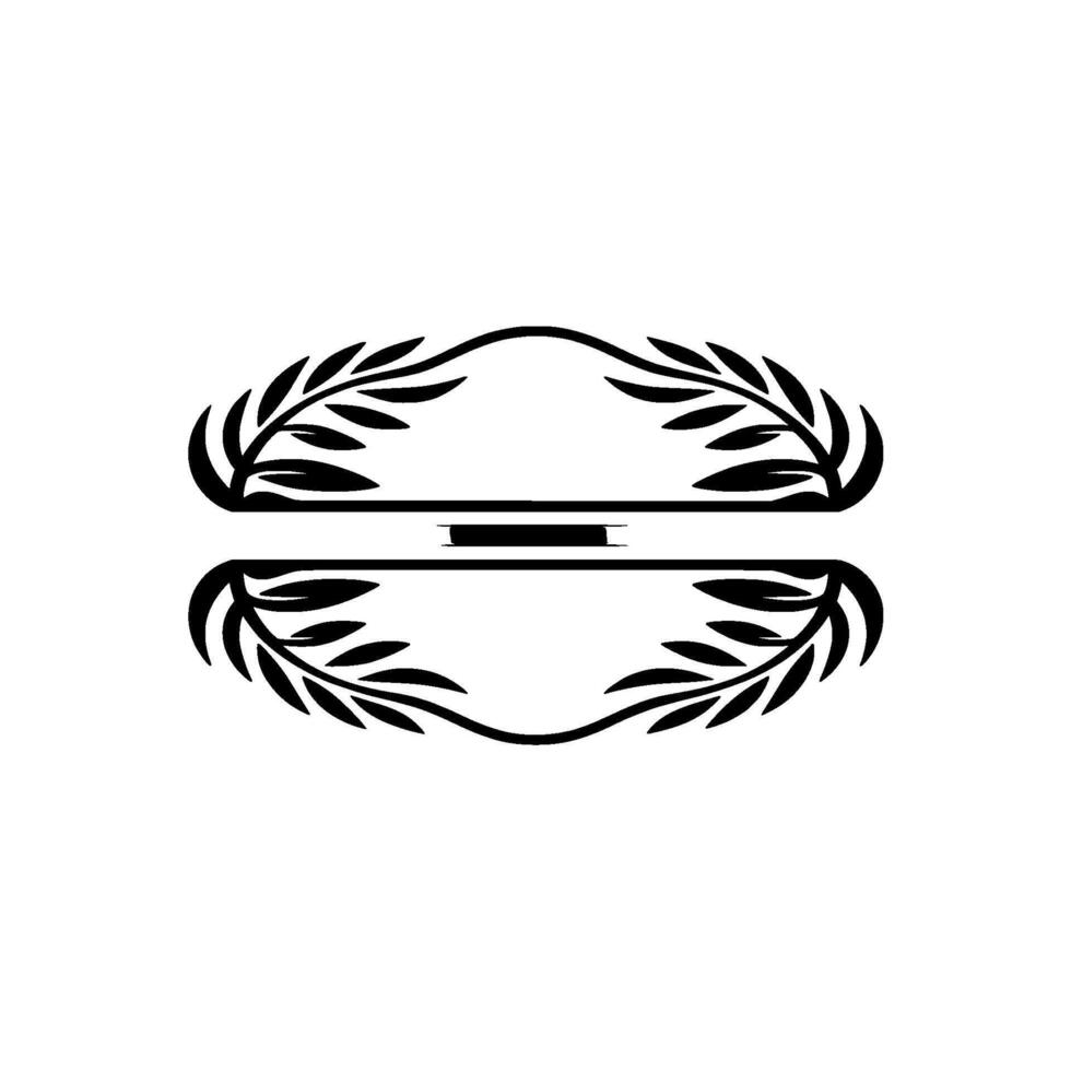 Elegant Black Olive Branch Element with Reflection vector