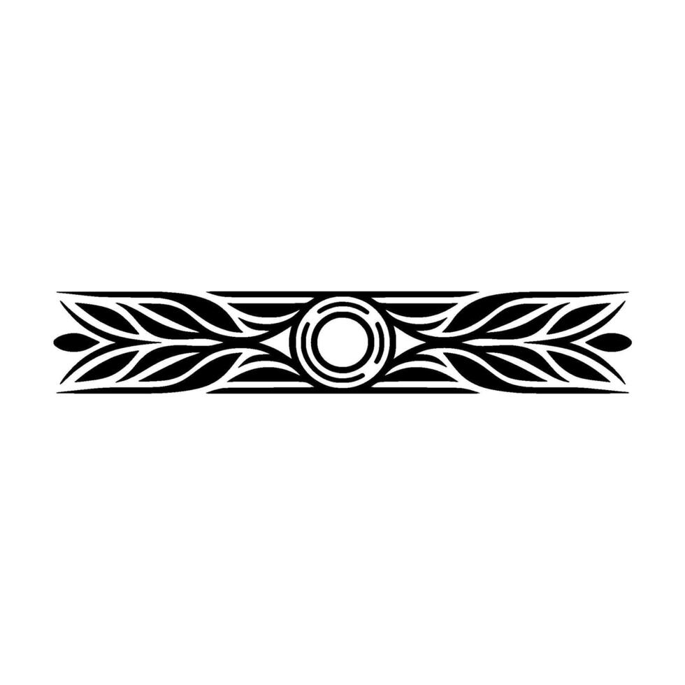 Elegant Ornamental Black Border Element, Geometric Floral vector