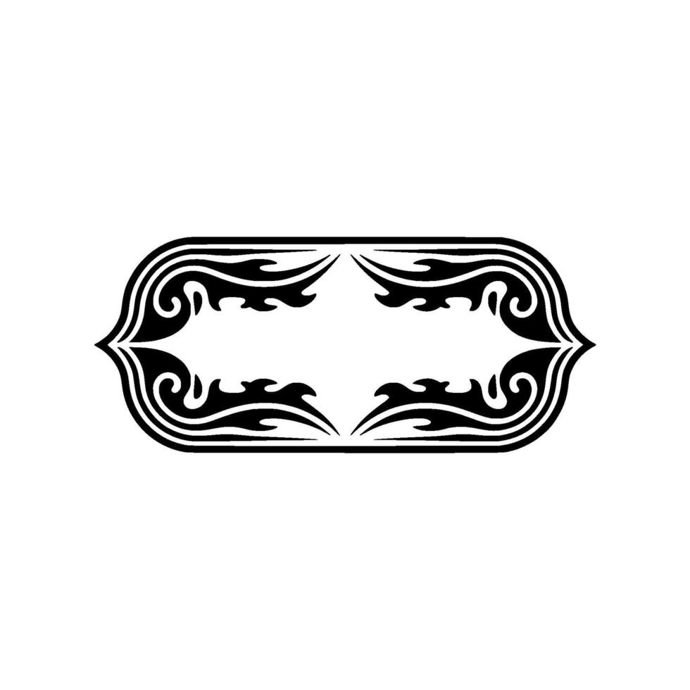 Ornate Tribal Frame , Black and White, Decorative Element vector