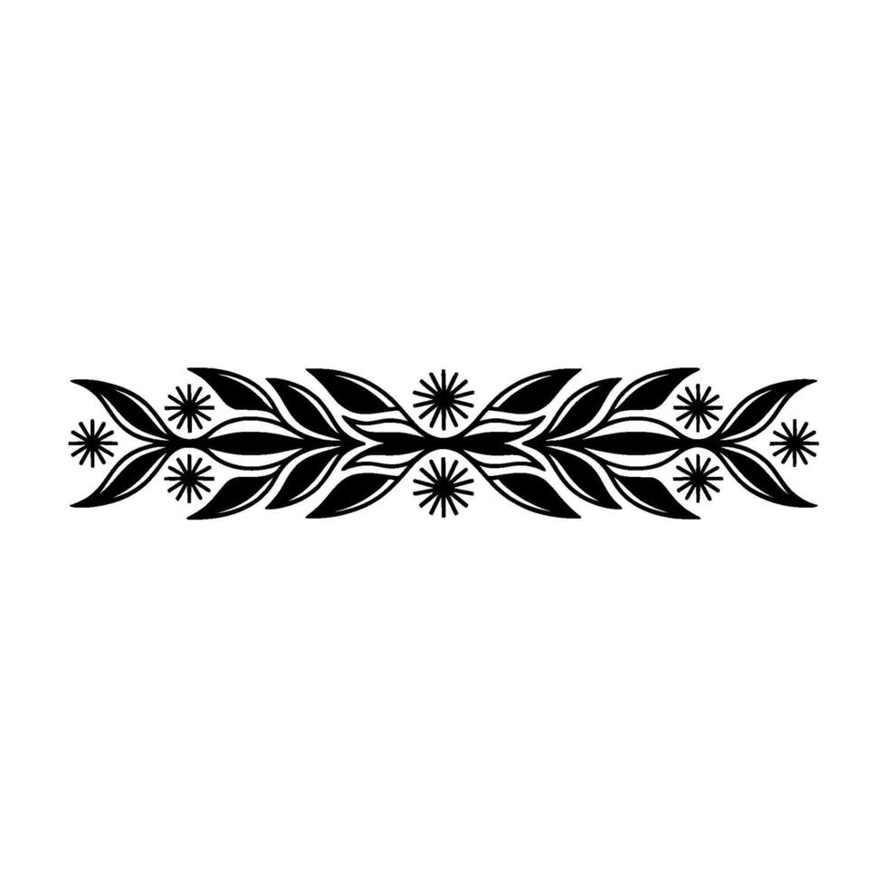 Elegant Black and, White- Floral, Border vector