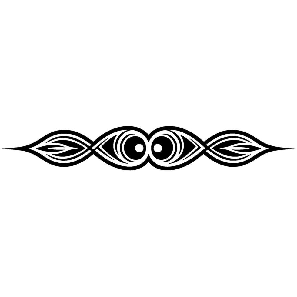 Tribal Eye Motif Black and White Decorative Line Art vector