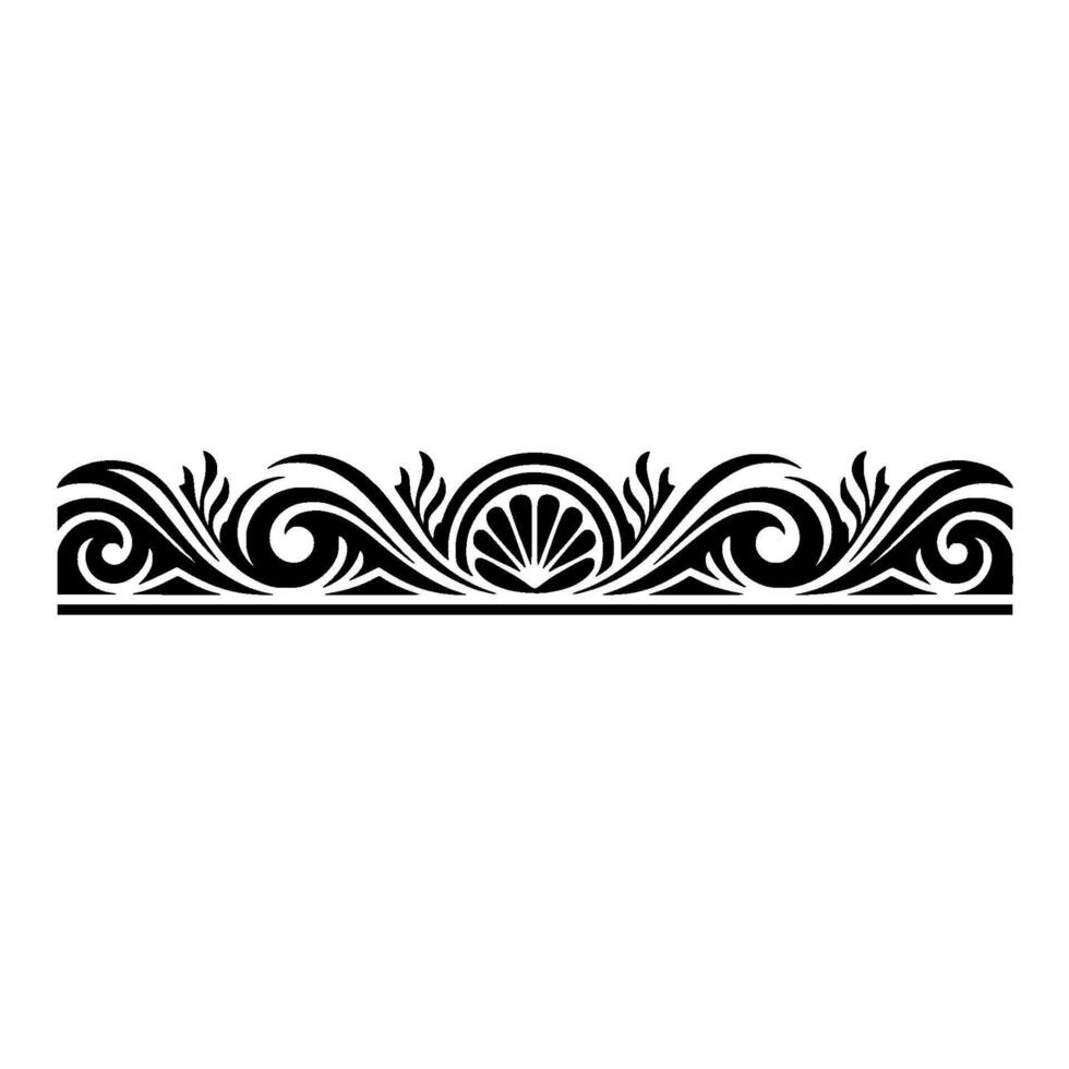 Elegant Black White Border, Floral Swirls Scrollwork vector