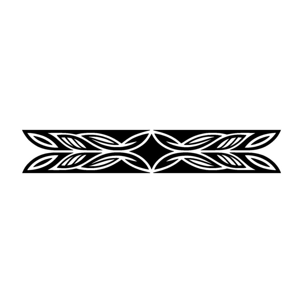 Geometric Leaf Pattern Black and White Ornament vector