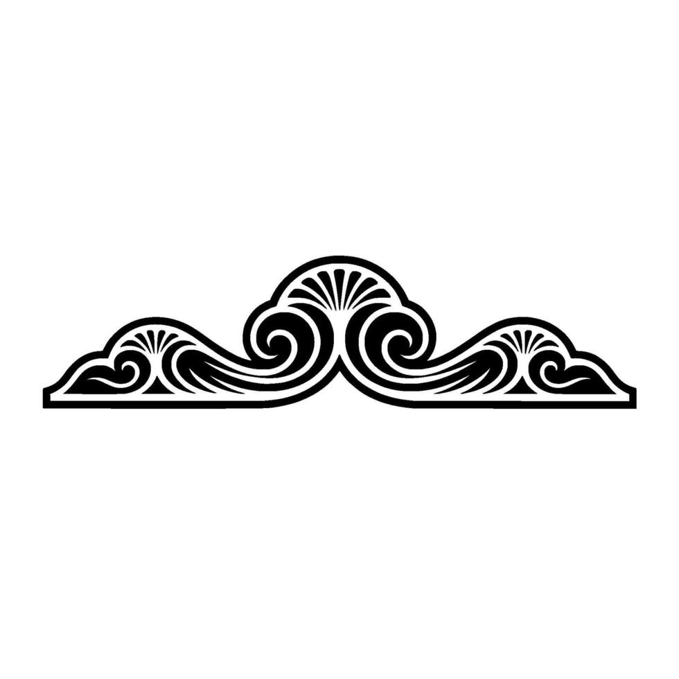 Elegant Black Flourish, Ornament on White Background vector