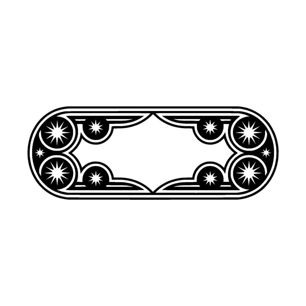Art Deco Starburst Frame, Geometric Ornamental vector