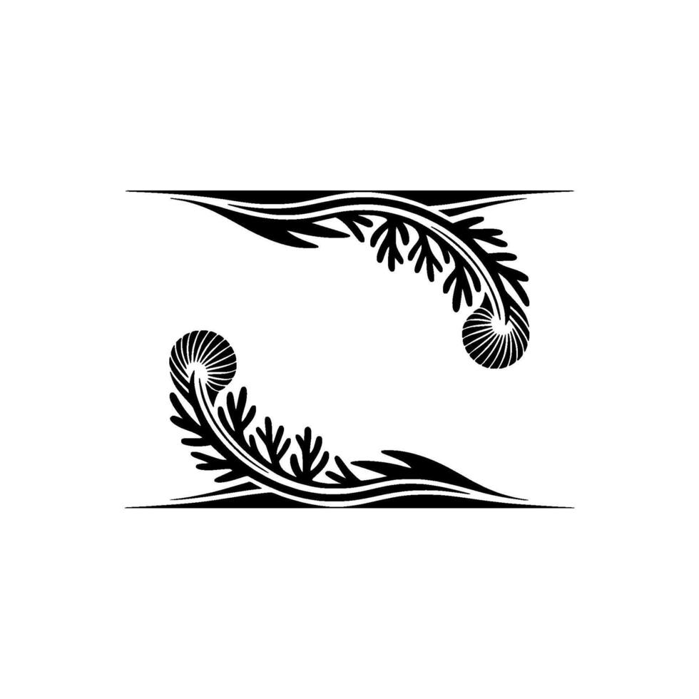 Elegant Black- and White, Floral Frame vector
