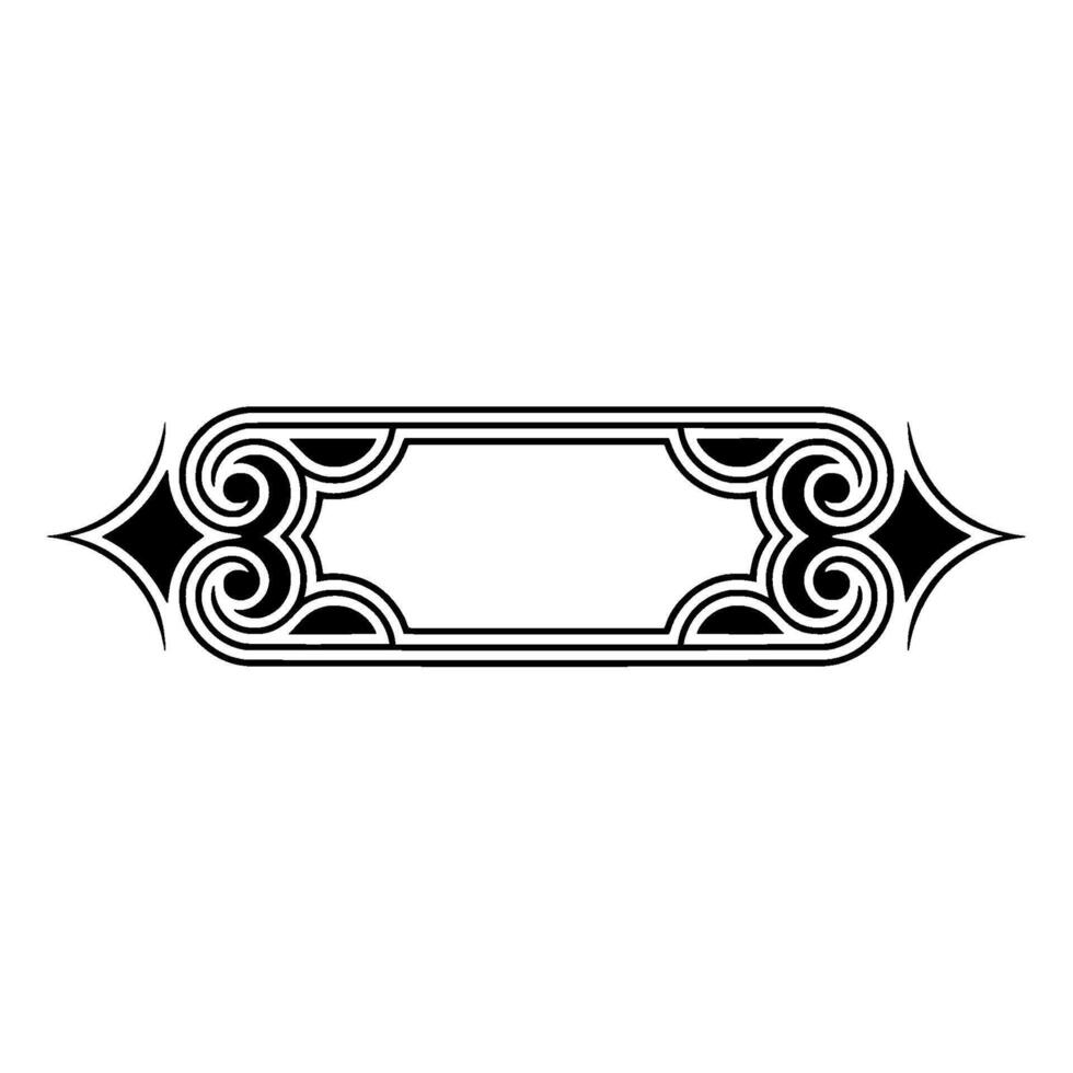 Elegant Black, and White Ornamental Frame on White Background vector