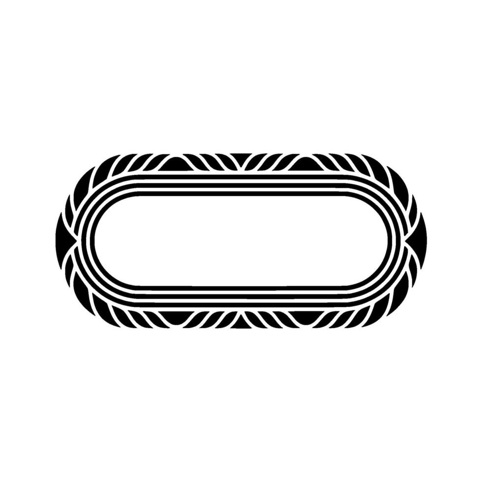 Minimalist Black and White Oval Frame Element vector