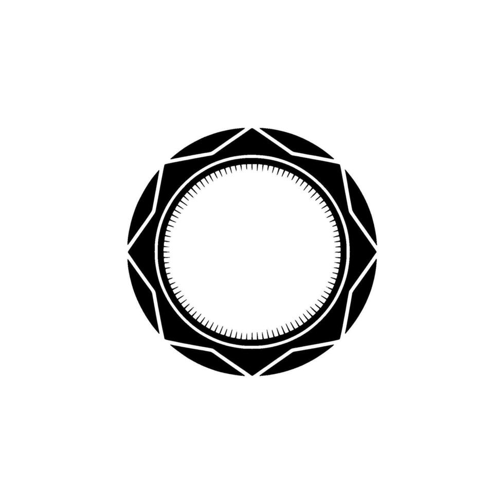 Geometric Starburst Frame in Black and White - Minimalist vector