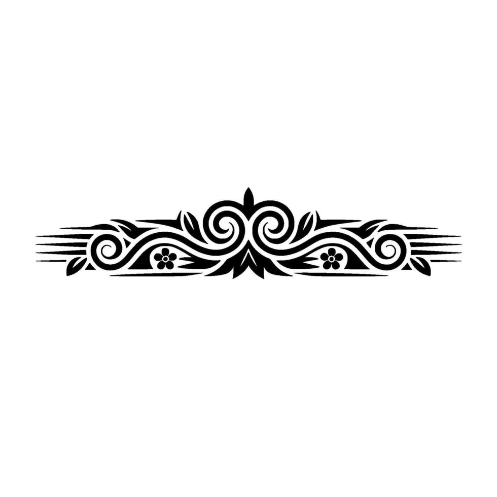 Elegant Black Floral Ornament- on- White Background vector
