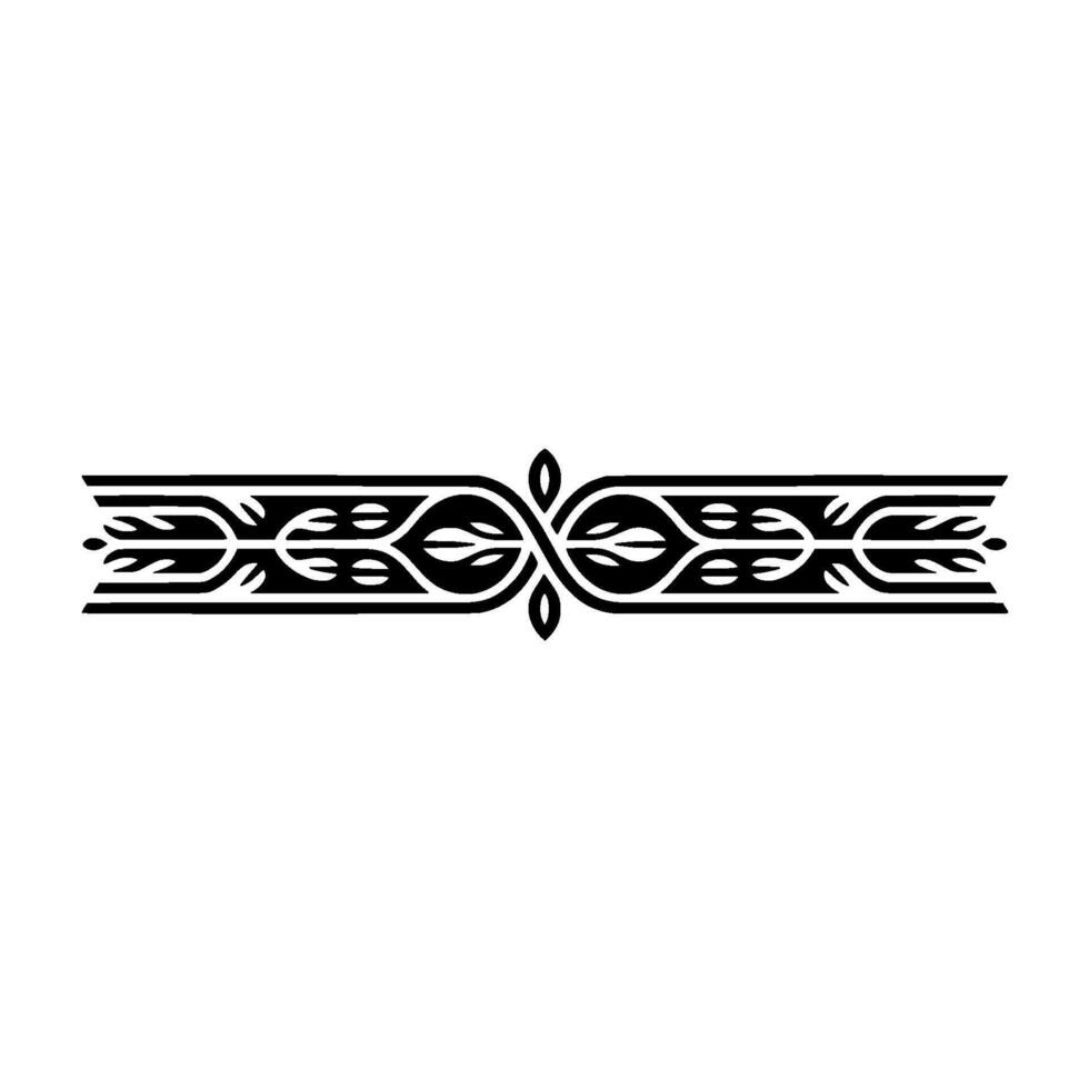 Elegant Black Botanical Border on White Background vector