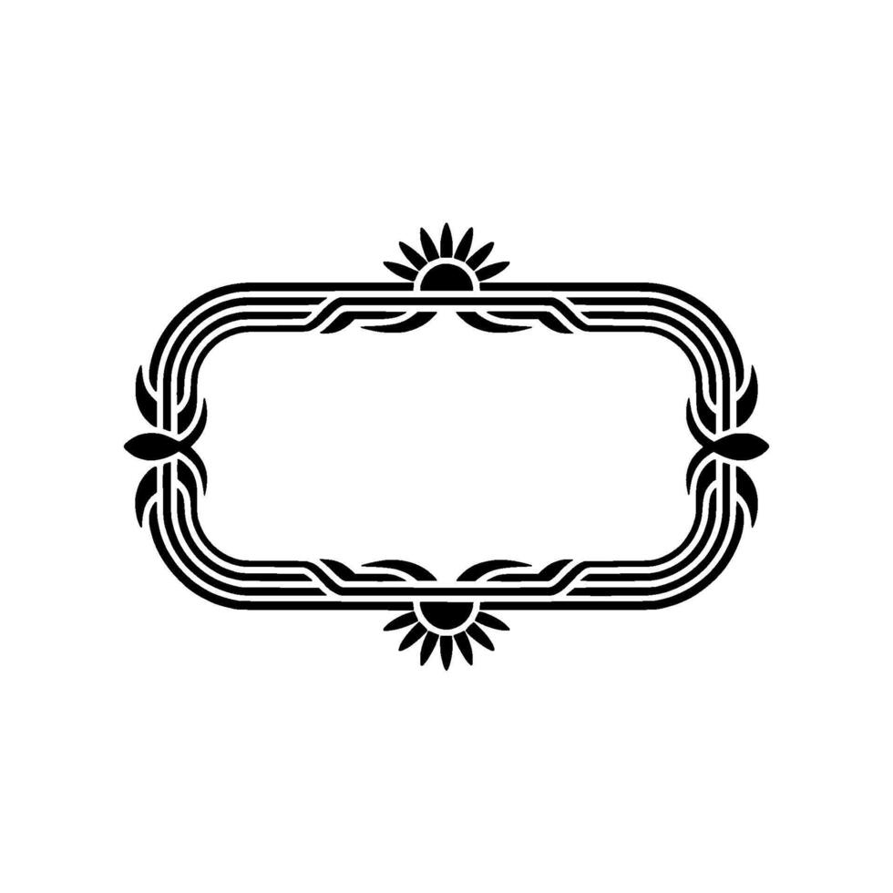 Elegant Black and White Frame with Decorative Elements vector